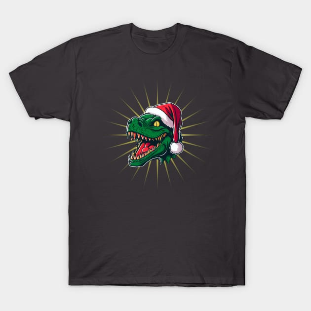 Christmas T-Rex T-Shirt by marcovhv